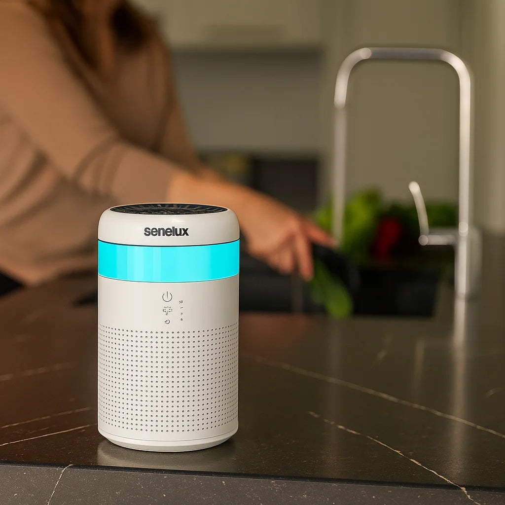 Senelux Demi HEPA Air Purifier for Bedroom with 7 Colours Light, Mini Air Purifier with Fragrance Sponge for Home Office Living Room