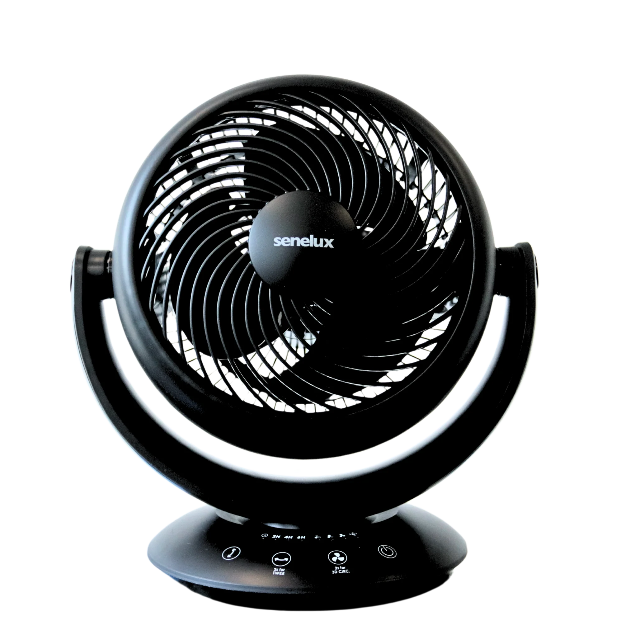 Black Senelux fan on a white background