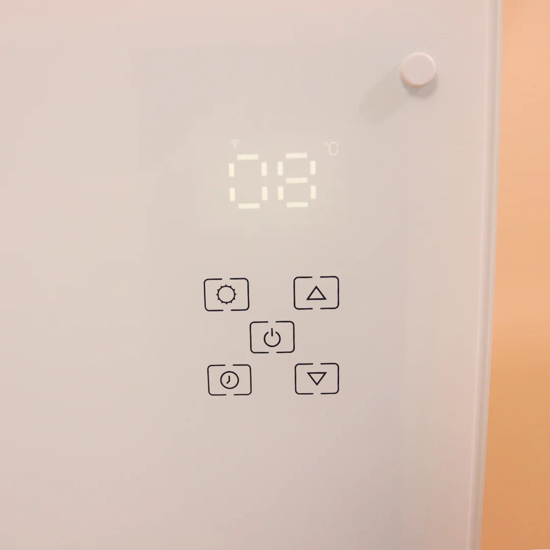 White Glass Panel Heater with Wifi Controls | Wall Mounted or Free Standing for your Home