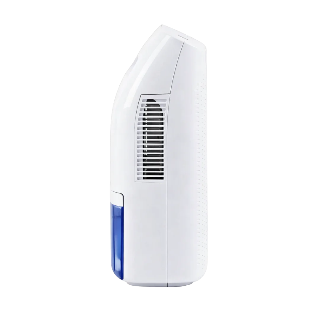 White and blue electronic device on a white background