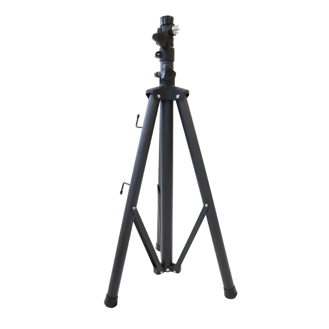 Tripod partially opened in an all black design