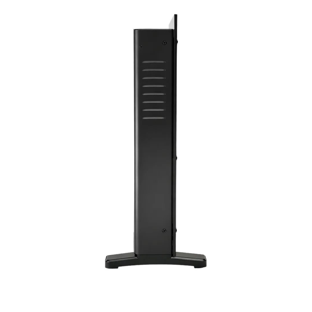 Black vertical radiator on a white background