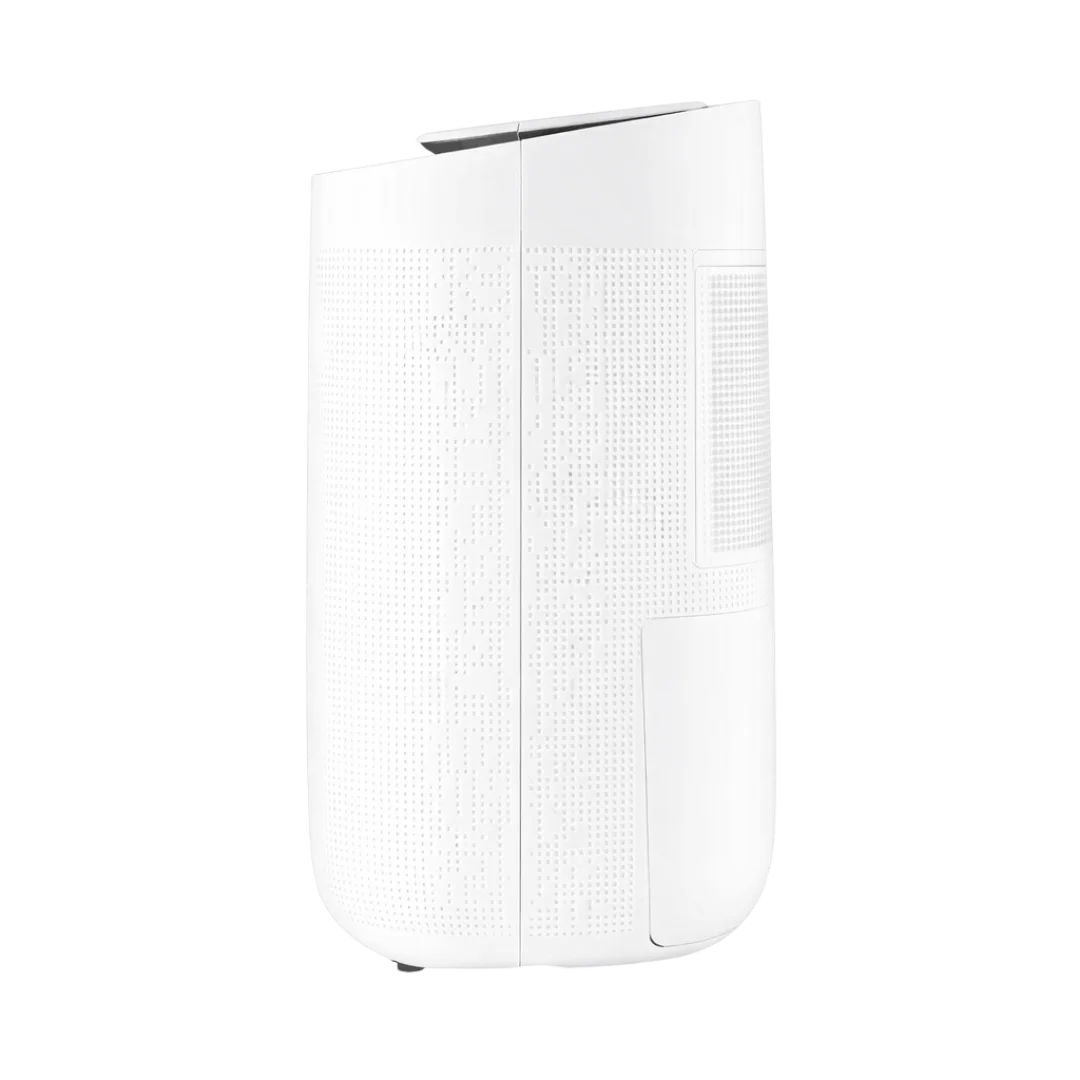 White cylindrical product with textured surface on a white background