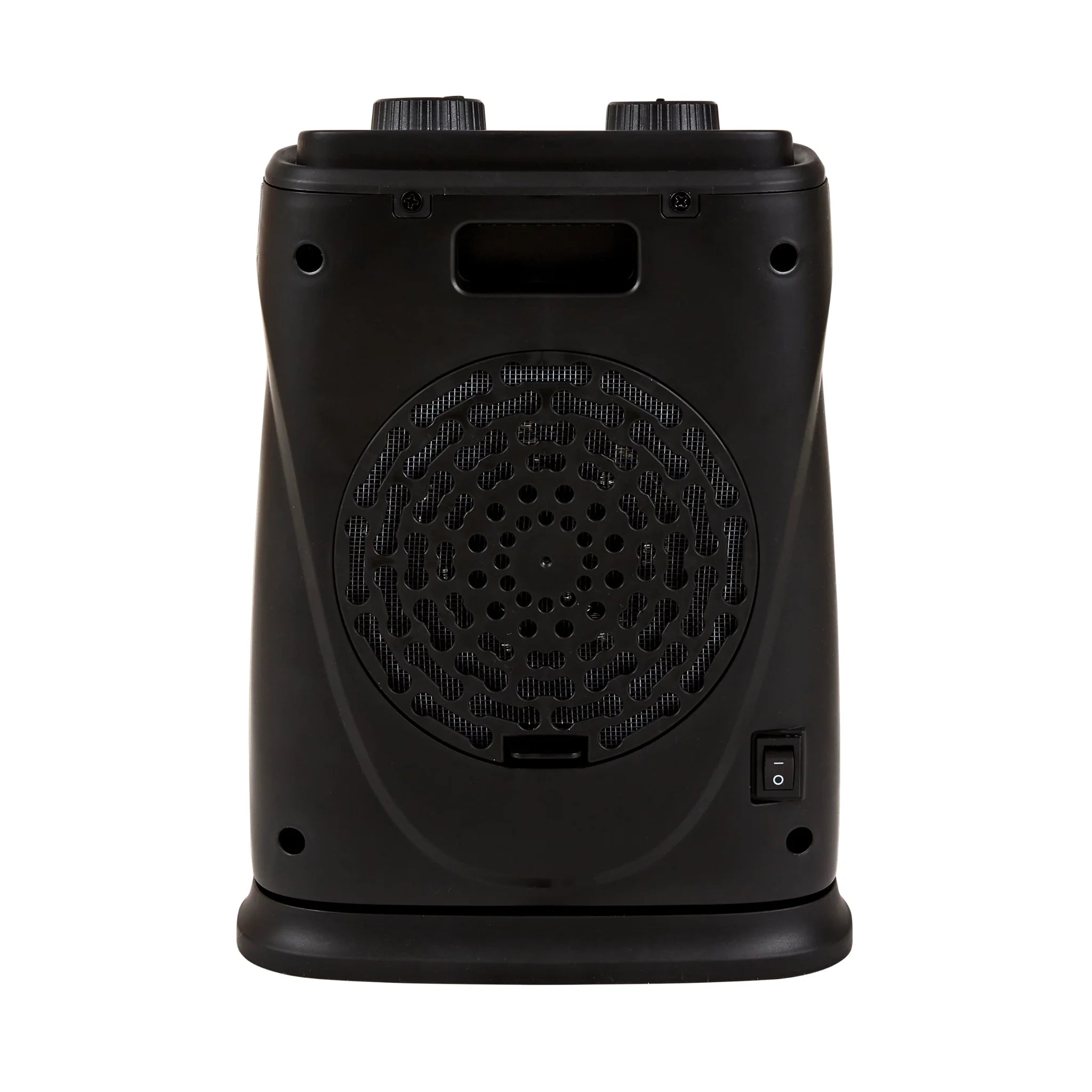 Senelux Portable Mini Ceramic heater all black back design with energy efficient power cord.