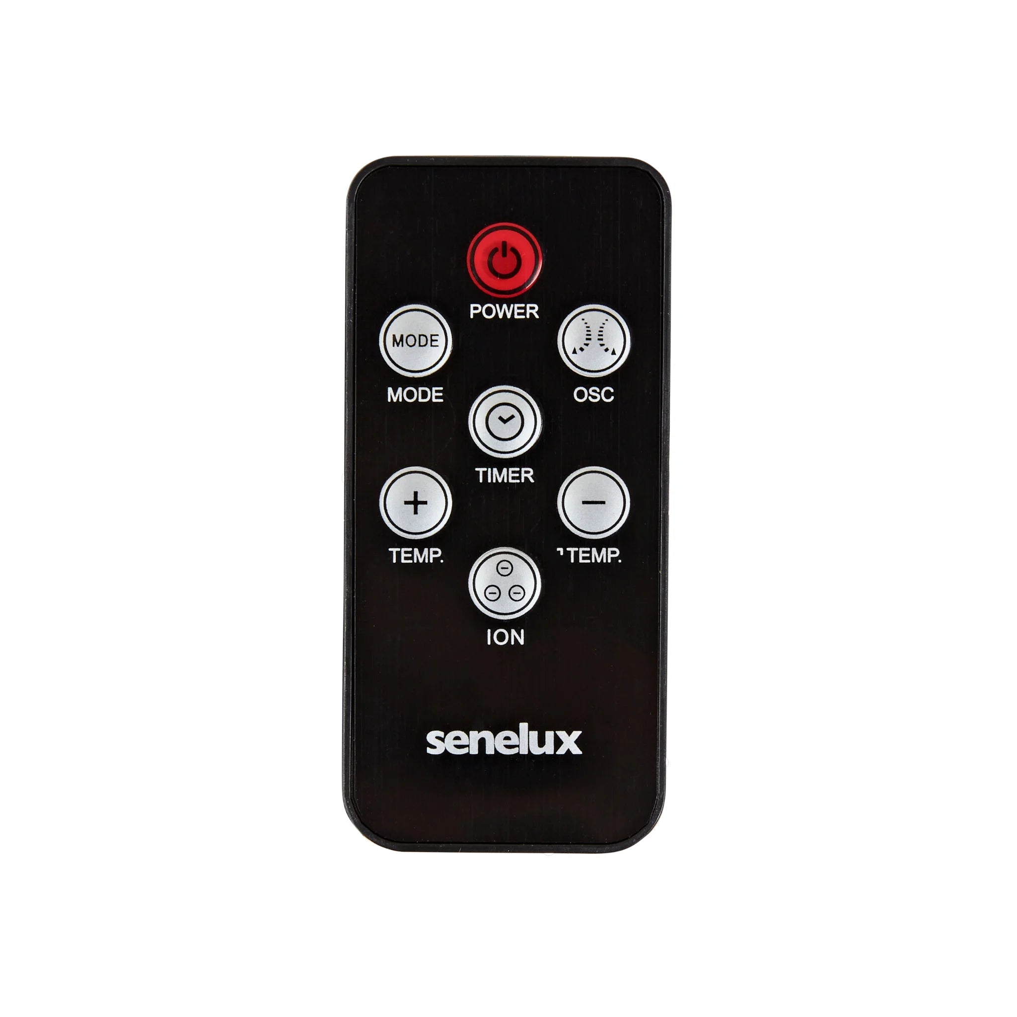 Included remote control for the Senelux 2000W Ceramic Heater. A full range of functionality including adjustable heating.