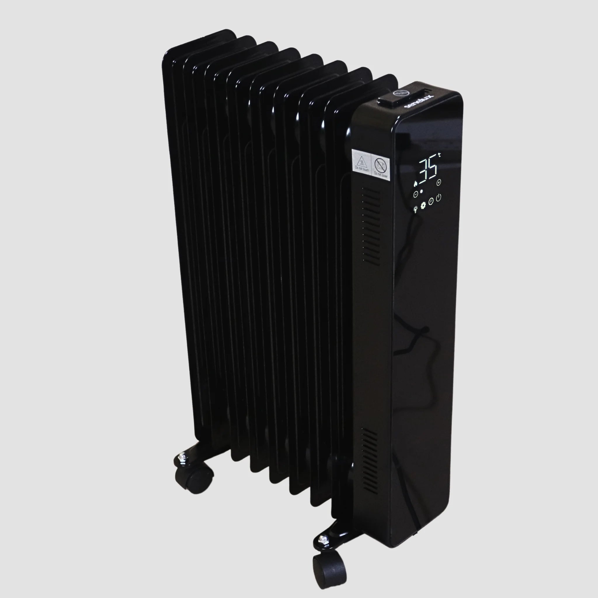 A picture of the Senelux Oil Filled Heater from a top down angle